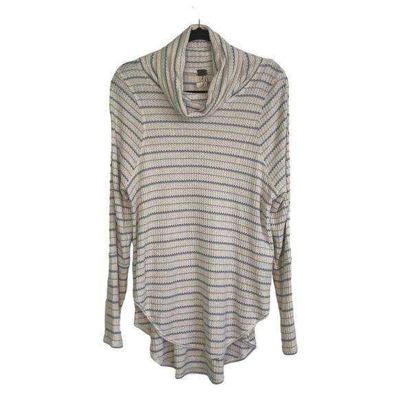 We The Free People Drip Thermal Cowl Neck Sweater High Low Women's Size Large - Picture 1 of 6